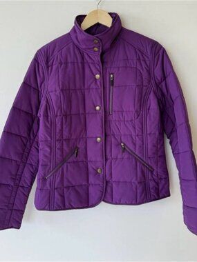 Lauren Ralph Lauren Purple Quilted Puffer Jacket S